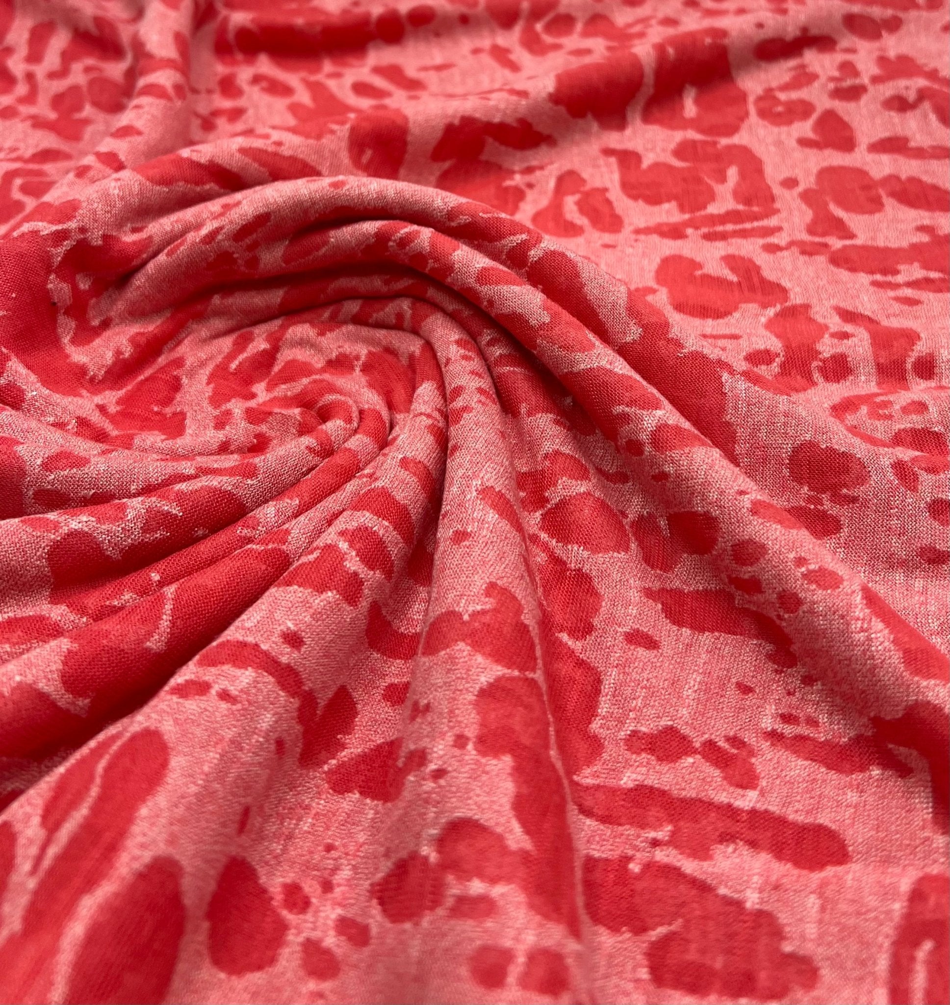 Hot Pink Animal Burnout 2 Way Stretch Fabric - T9 Fabrics